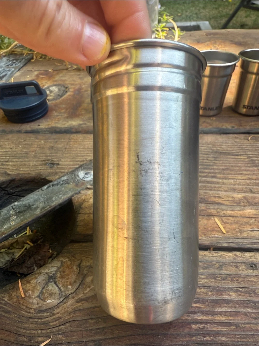 Stanley Stainless Steel Shot Cup Set with Carry Tube — Silver